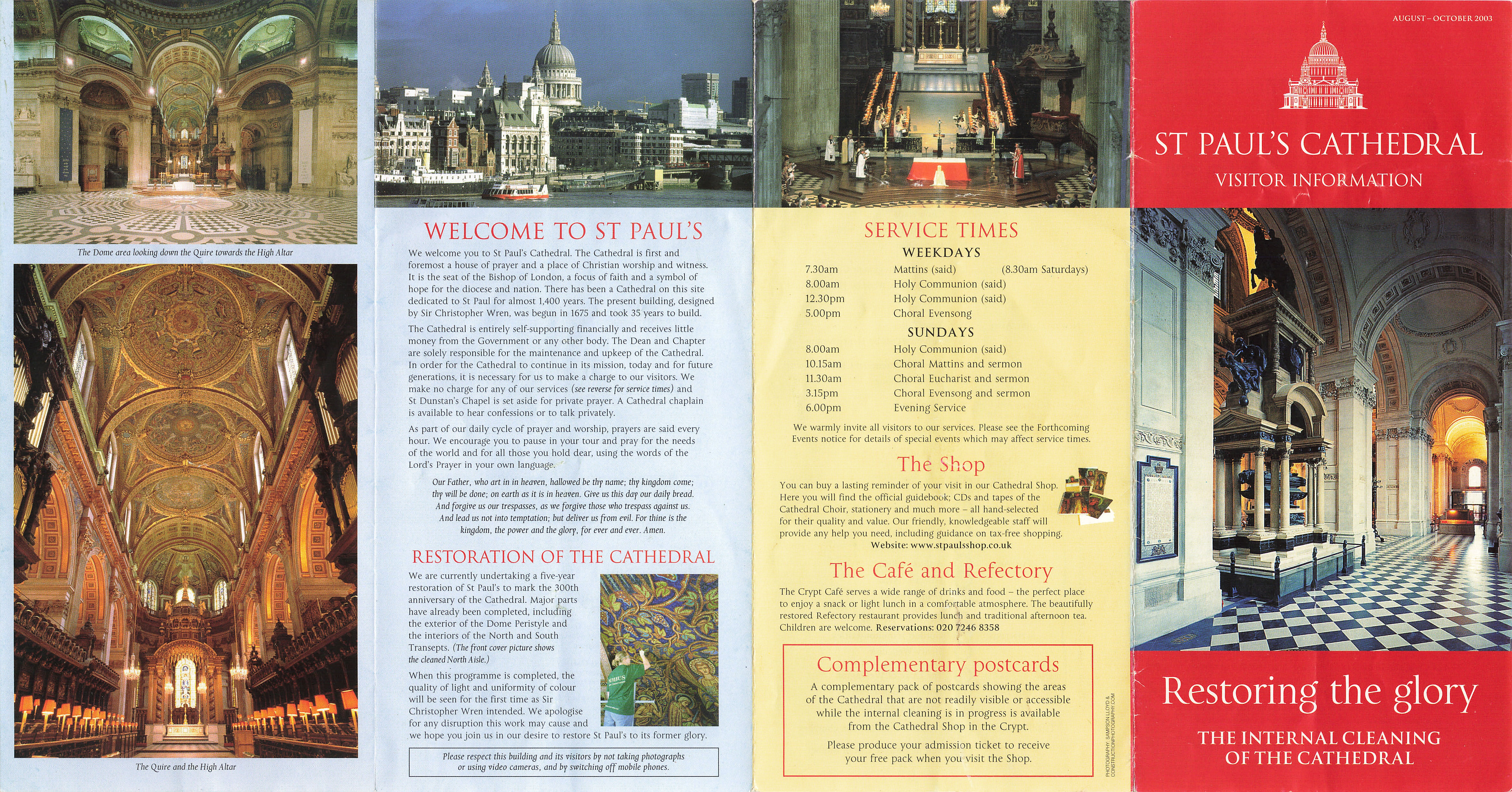 ST Paul's Cathedral Visitor Information (2003) page 01